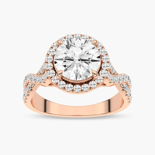 The Celestial Crossover Halo Engagement Ring