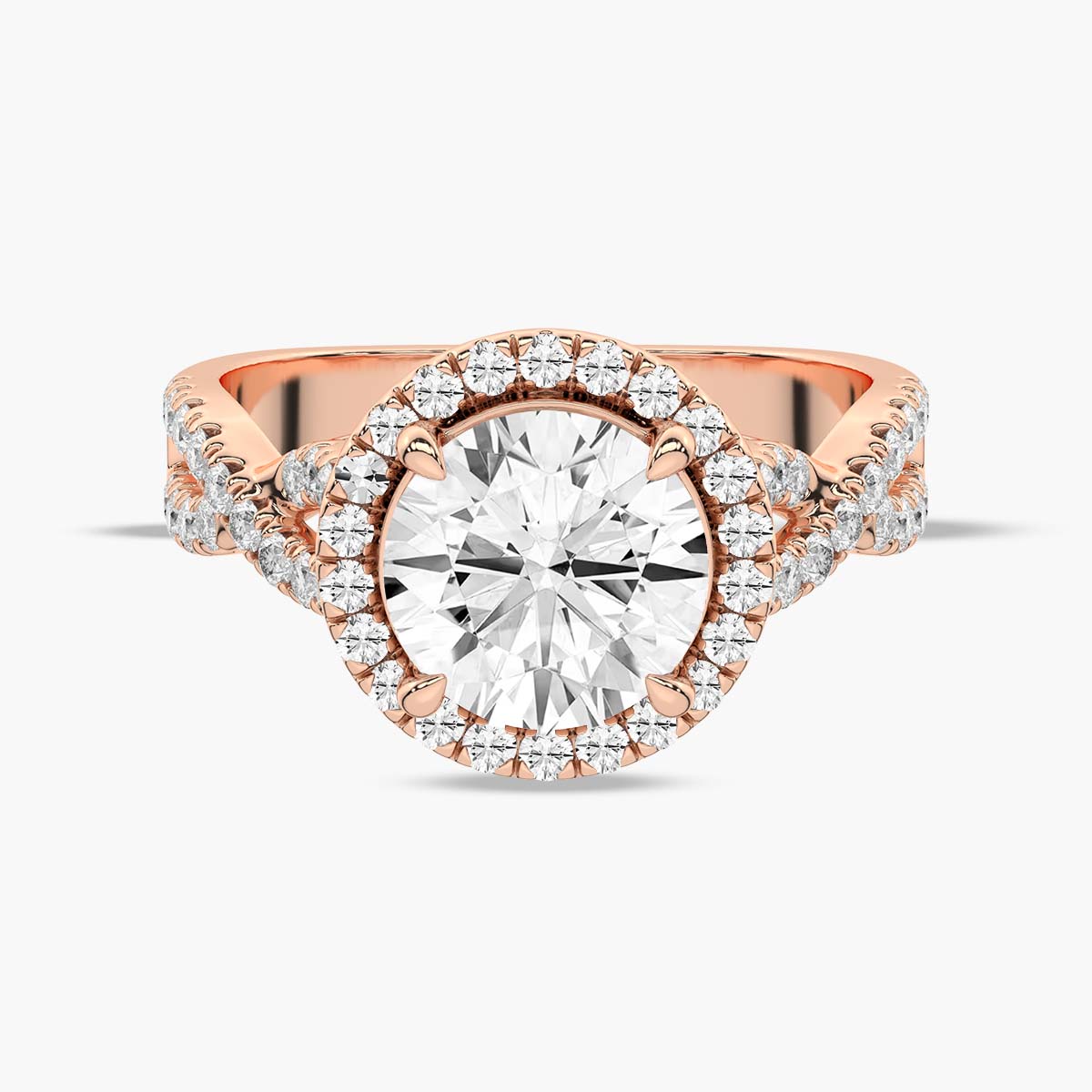 The Celestial Crossover Halo Engagement Ring