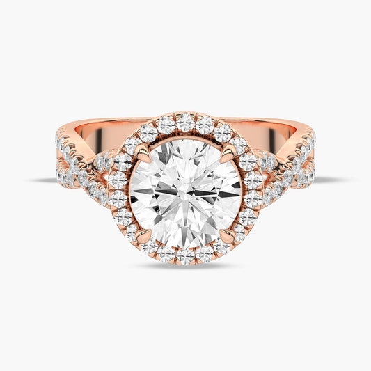 The Celestial Crossover Halo Engagement Ring