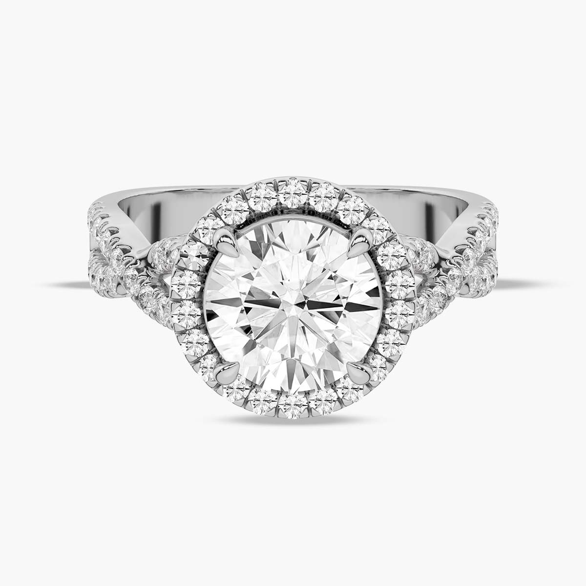 The Celestial Crossover Halo Engagement Ring