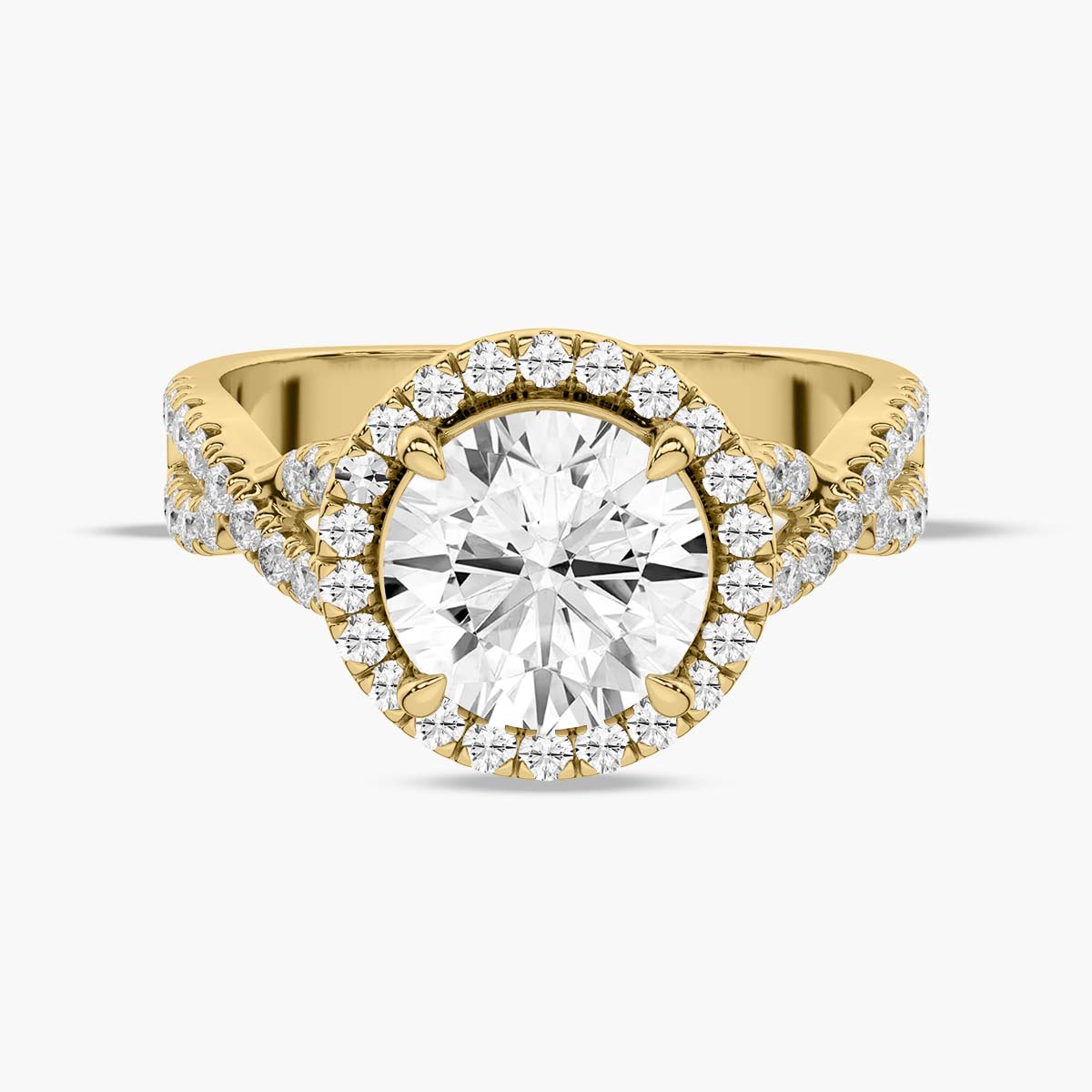 The Celestial Crossover Halo Engagement Ring