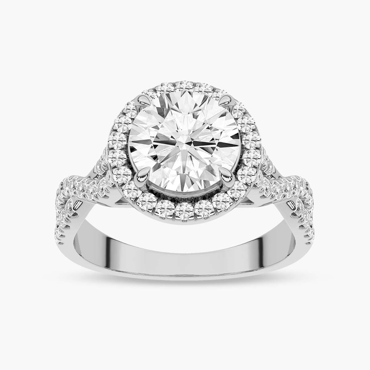 The Celestial Crossover Halo Engagement Ring