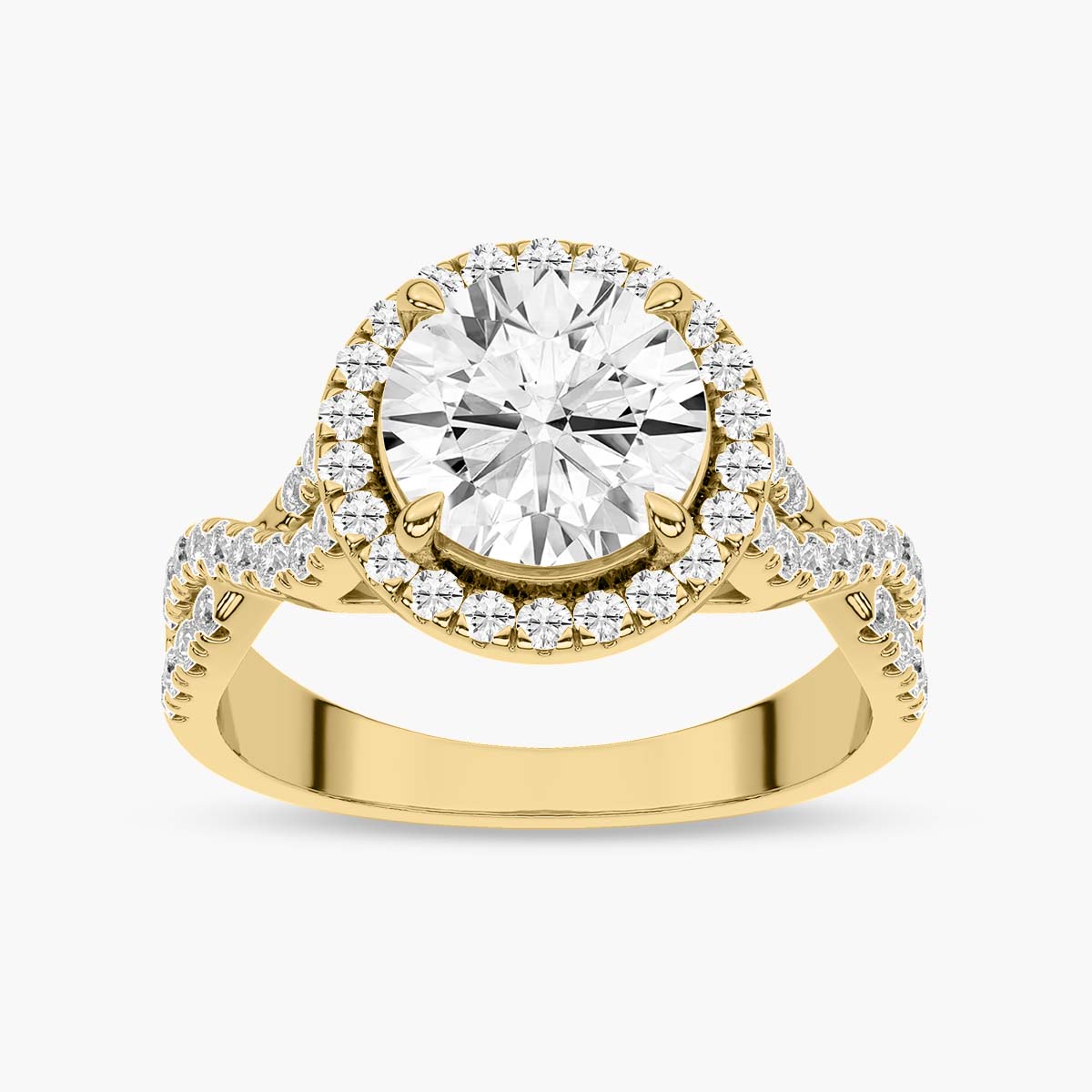 The Celestial Crossover Halo Engagement Ring