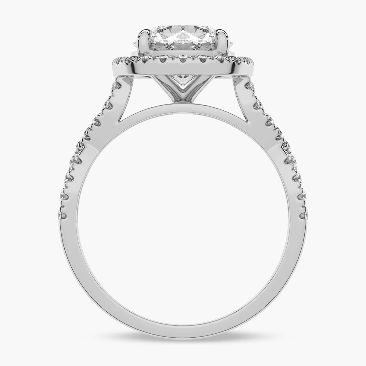 The Celestial Crossover Halo Engagement Ring