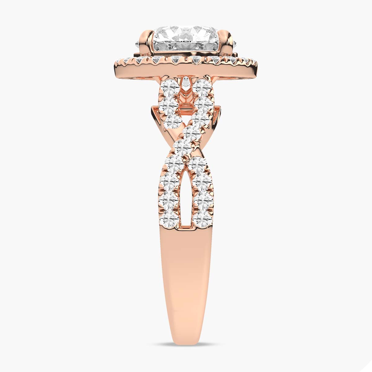 The Celestial Crossover Halo Engagement Ring