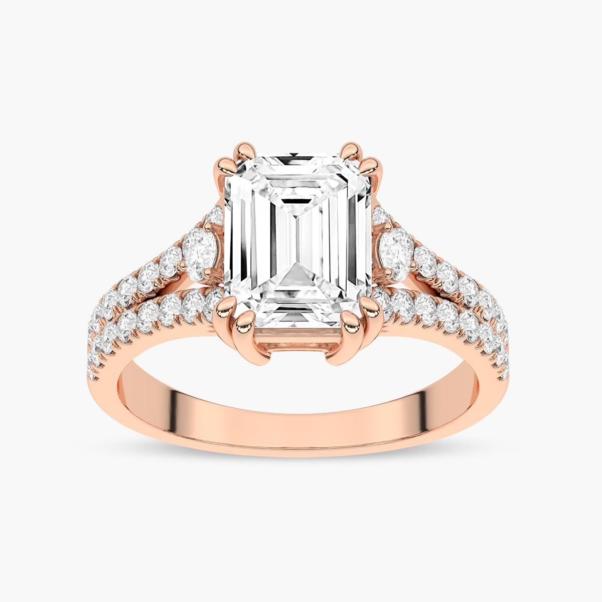 Split Shank Diamond Side Stone Engagement Ring
