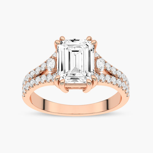 Split Shank Diamond Side Stone Engagement Ring