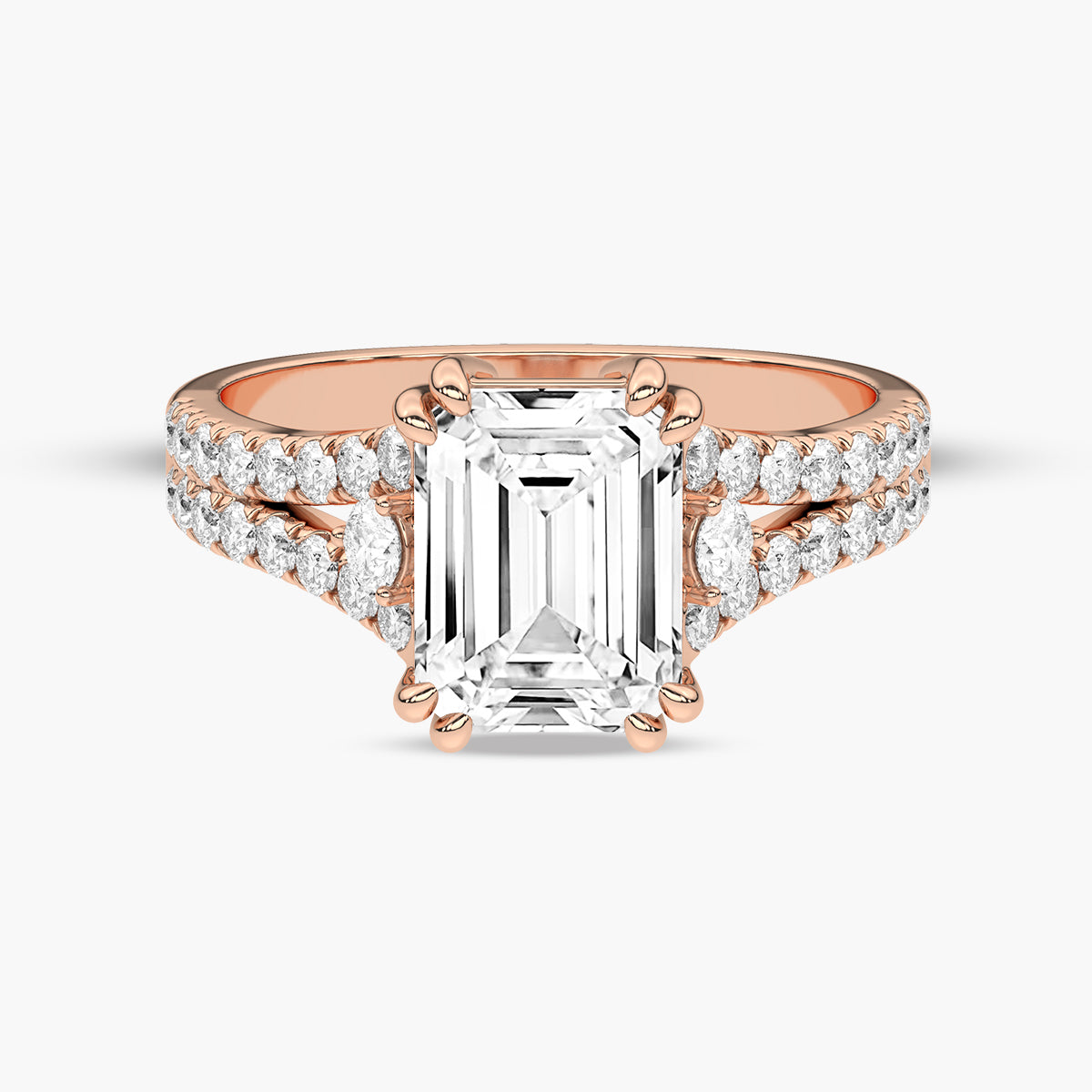 Split Shank Diamond Side Stone Engagement Ring