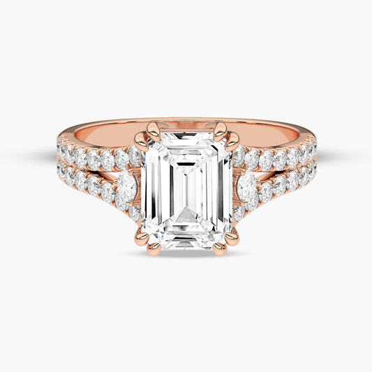 Split Shank Diamond Side Stone Engagement Ring