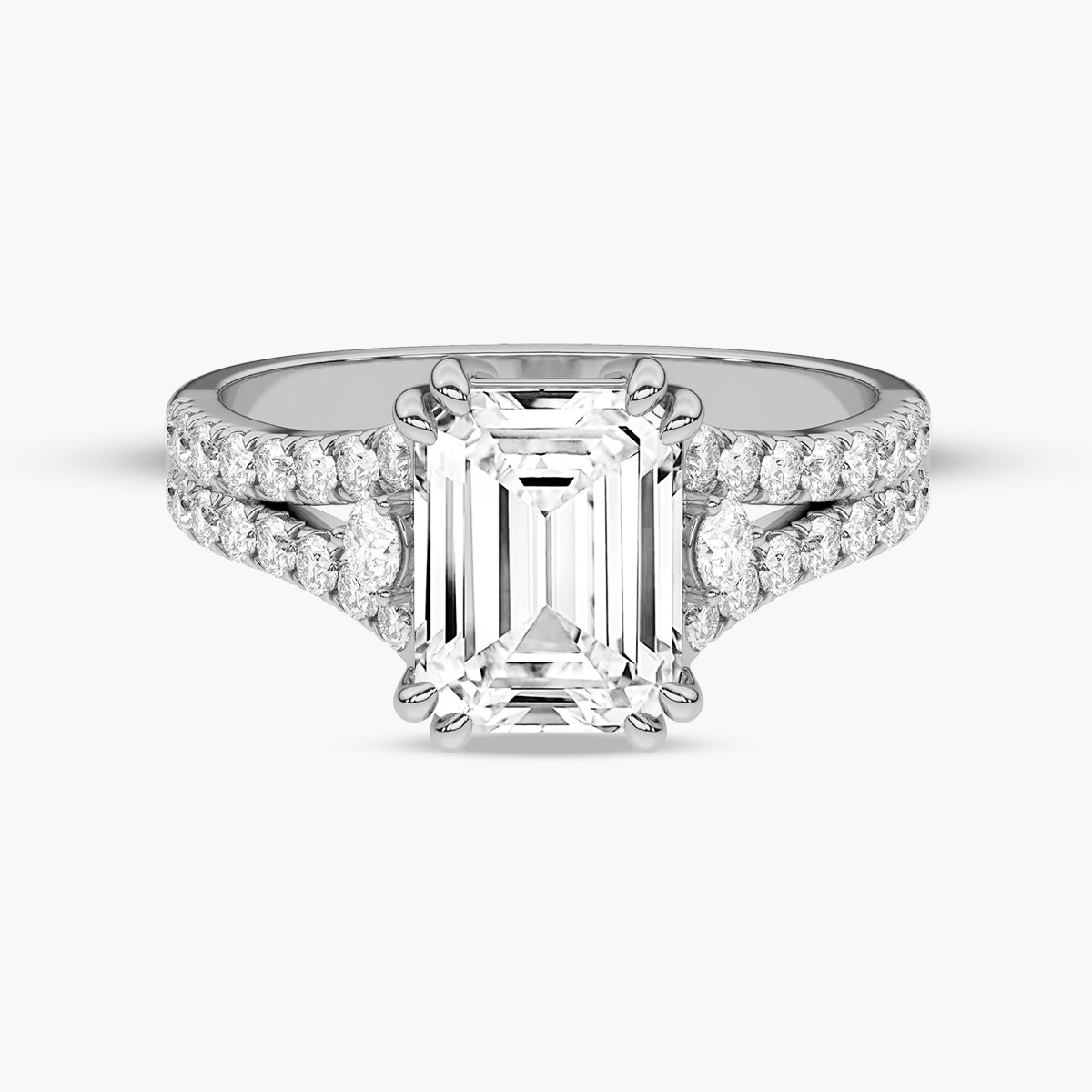 Split Shank Diamond Side Stone Engagement Ring