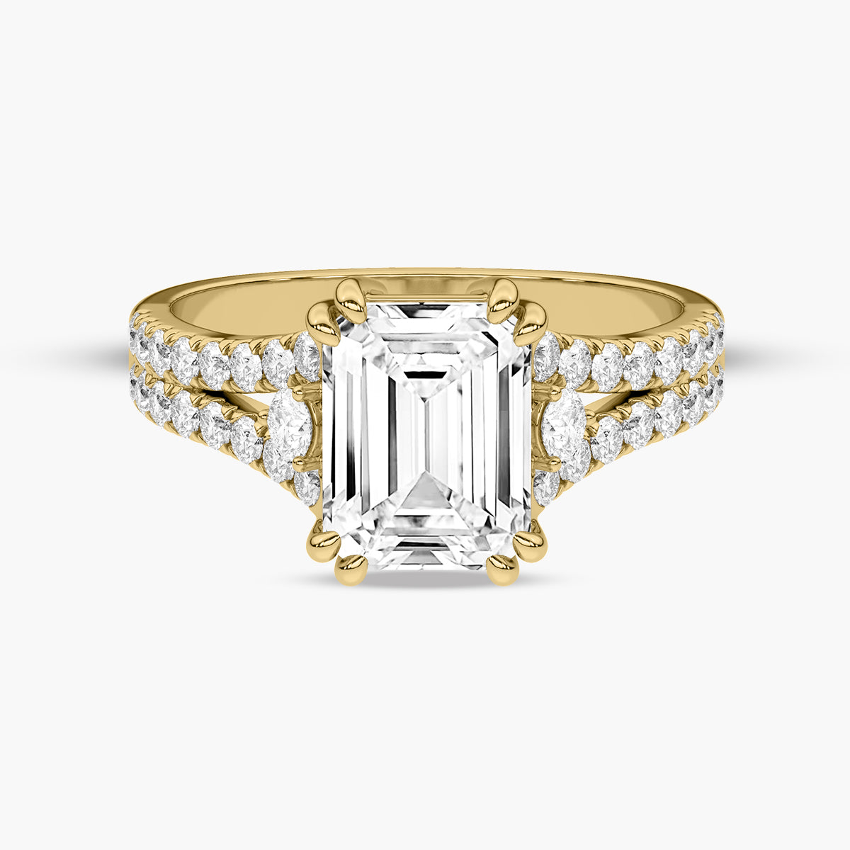 Split Shank Diamond Side Stone Engagement Ring