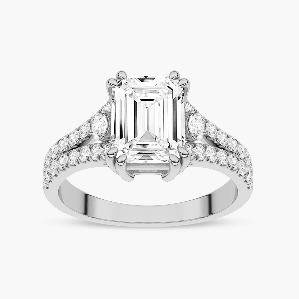 Split Shank Diamond Side Stone Engagement Ring