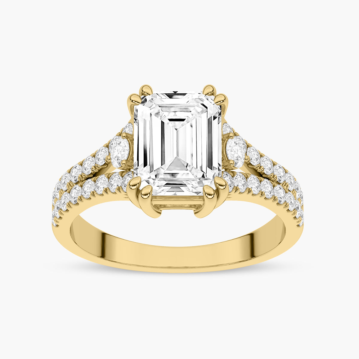 Split Shank Diamond Side Stone Engagement Ring