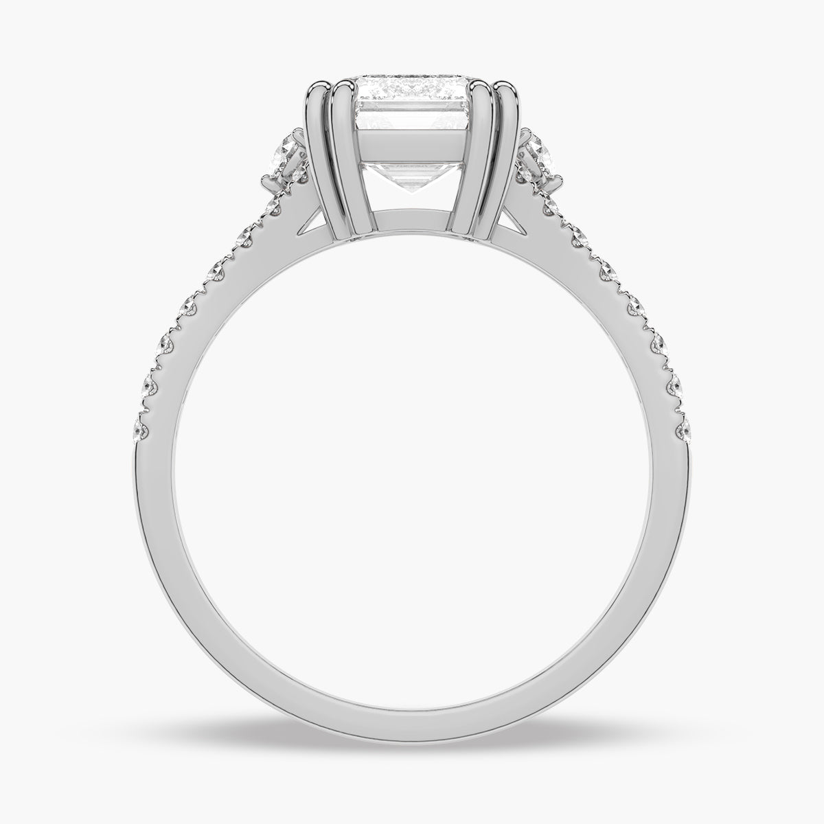 Split Shank Diamond Side Stone Engagement Ring