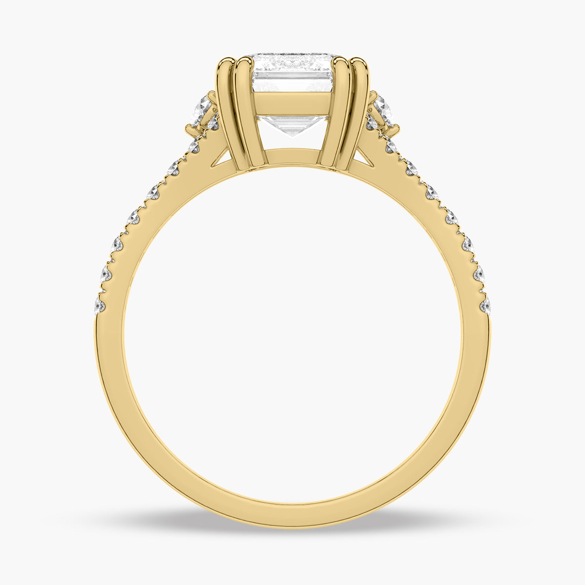 Split Shank Diamond Side Stone Engagement Ring