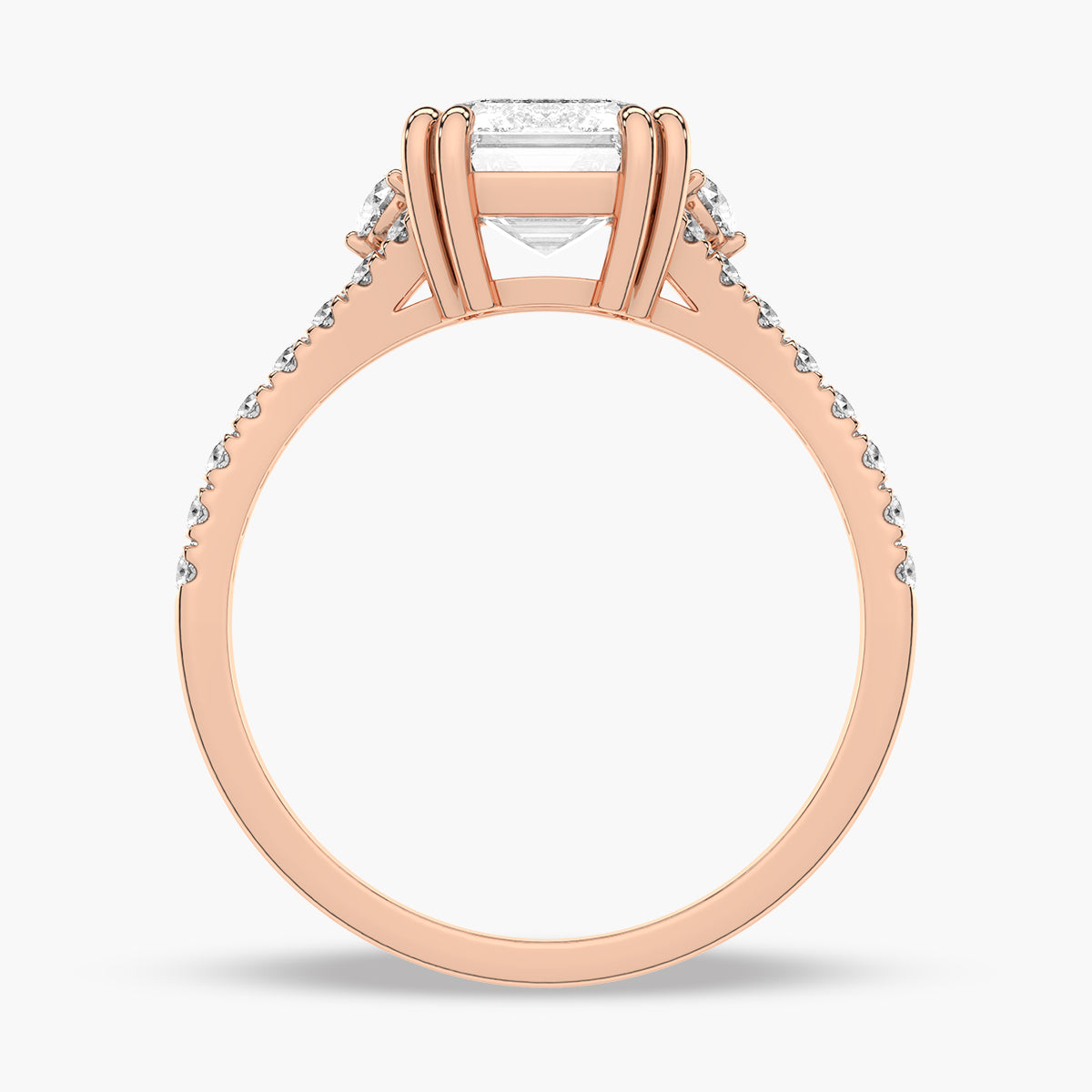 Split Shank Diamond Side Stone Engagement Ring