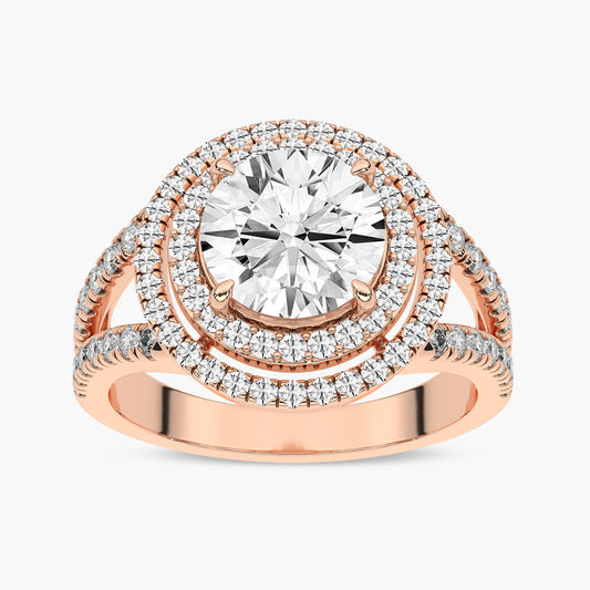 Side Accent Diamond Engagement Ring