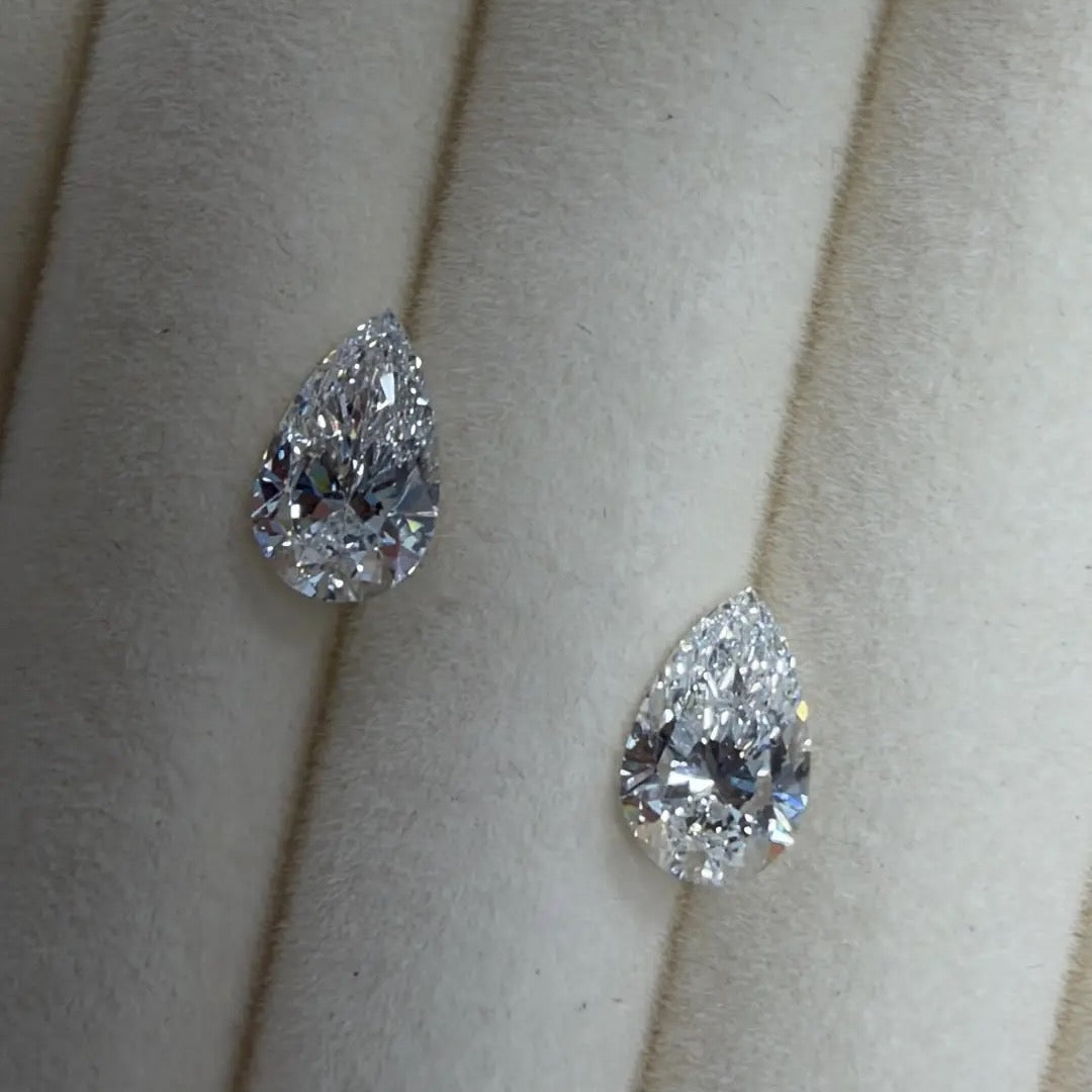 4CTW Pear Lab Grown Diamond Earrings - Deposit