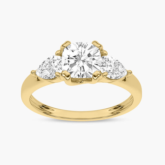 Contemporary Three-Stone Engagement Ring