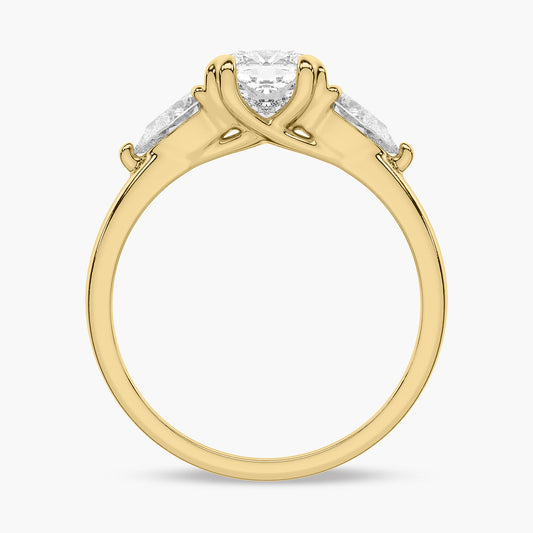 Contemporary Three-Stone Engagement Ring