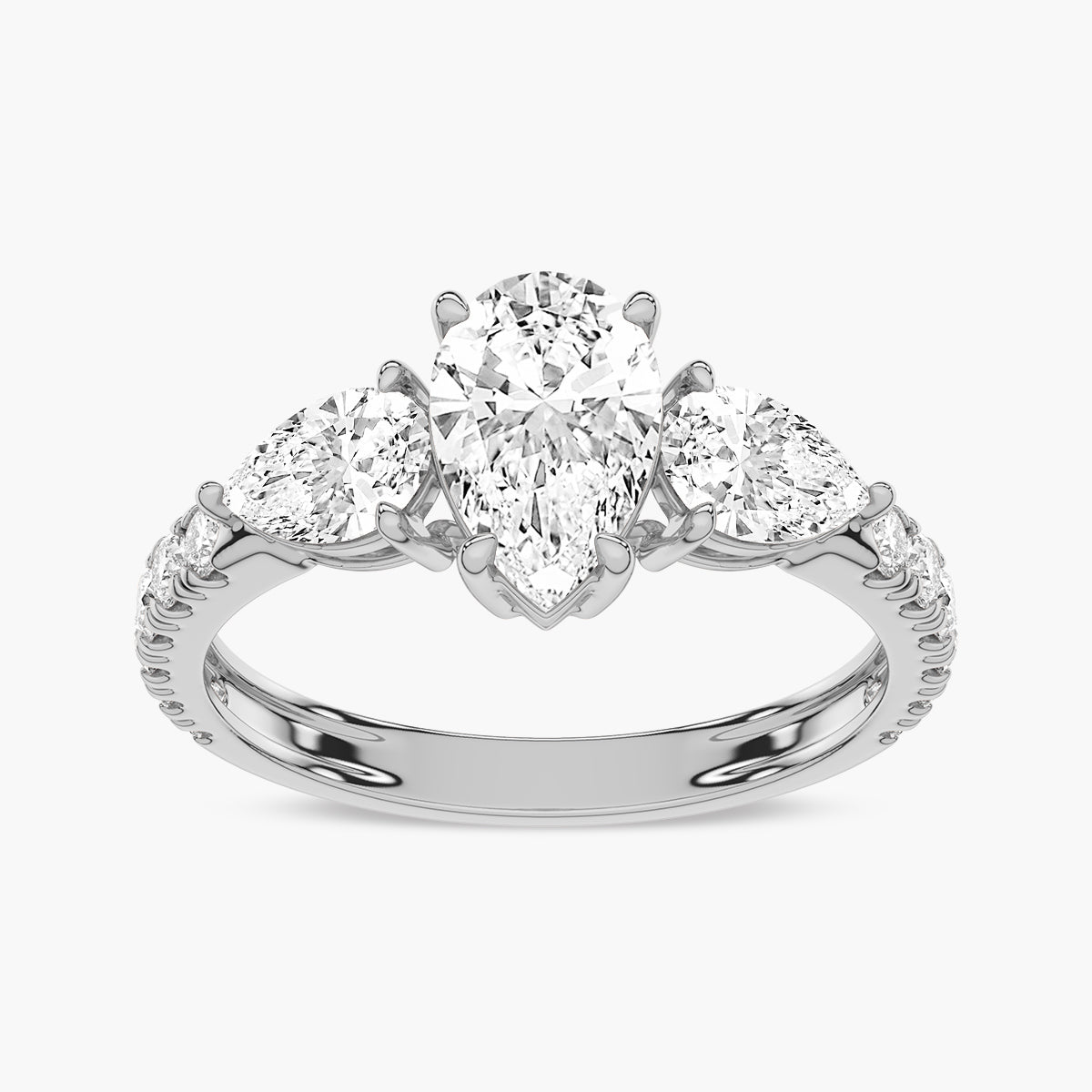 V-Prong Pave Engagement Ring
