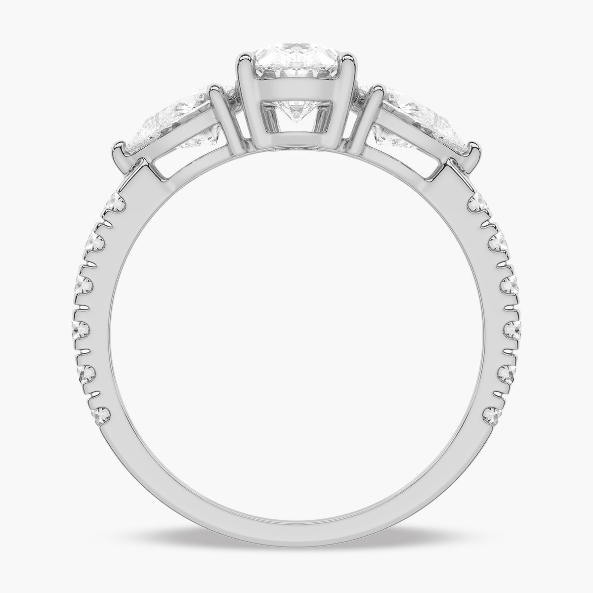V-Prong Pave Engagement Ring