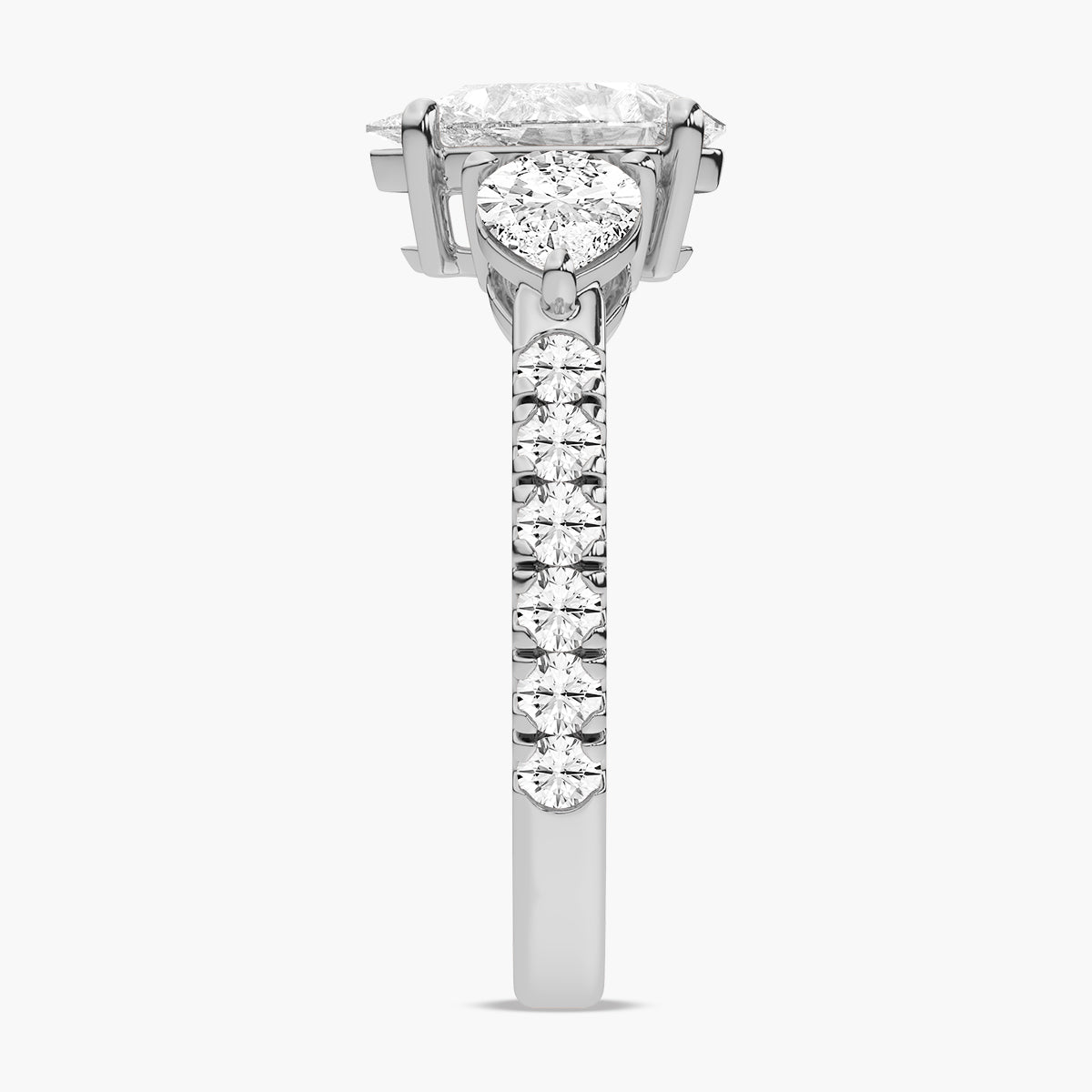 V-Prong Pave Engagement Ring