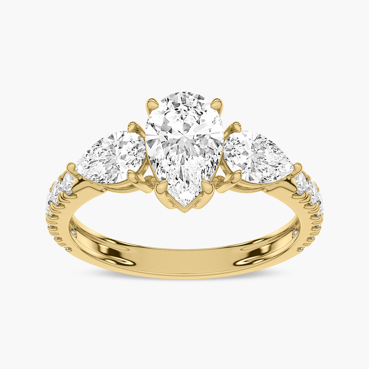 V-Prong Pave Engagement Ring