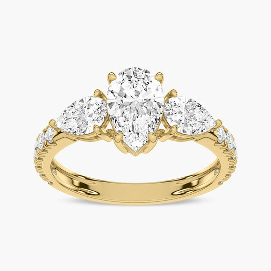 V-Prong Pave Engagement Ring