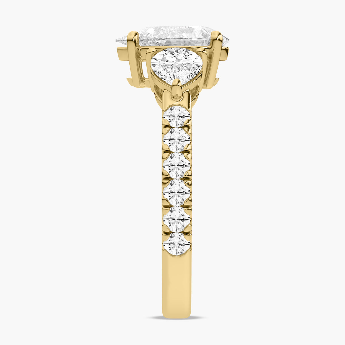 V-Prong Pave Engagement Ring