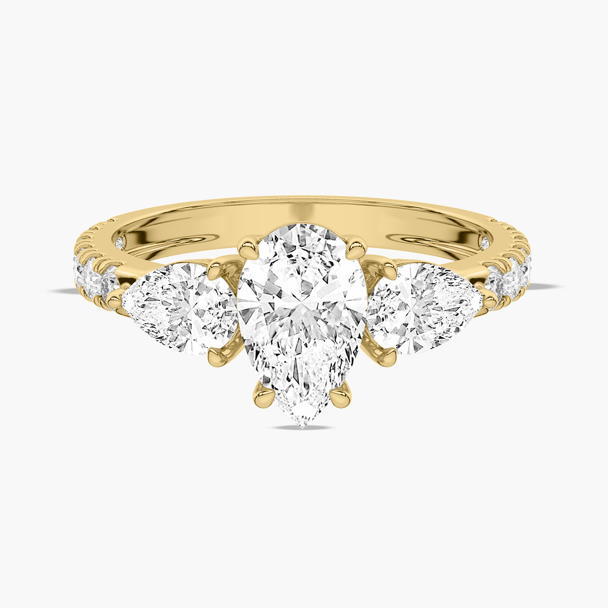 V-Prong Pave Engagement Ring