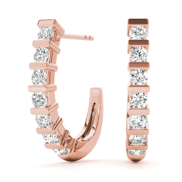 Lab Diamond J-Hoop Earrings
