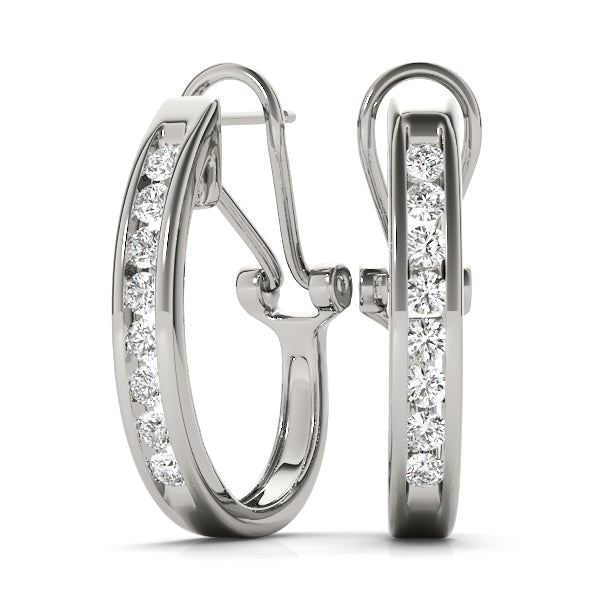 Lab Diamond J-Hoop Earrings
