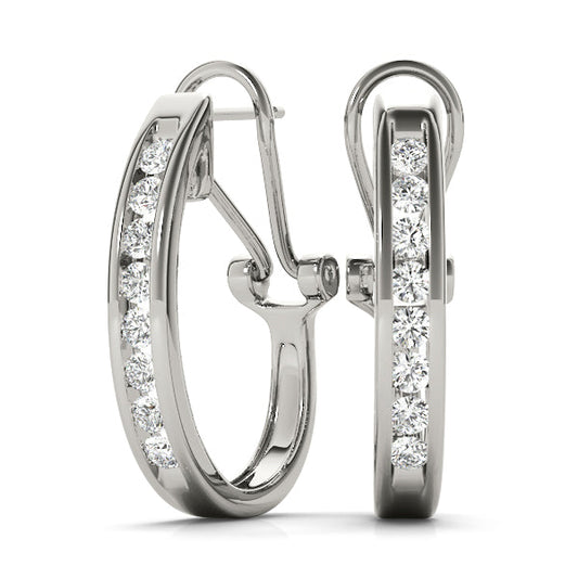 Lab Diamond J-Hoop Earrings