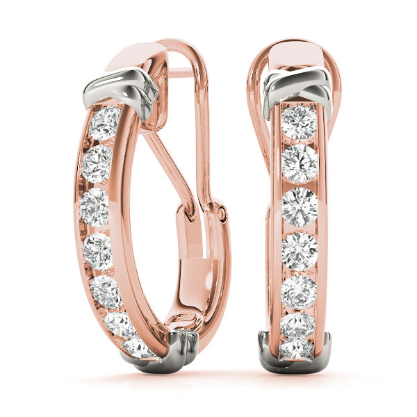 Lab Diamond J-Hoop Earrings
