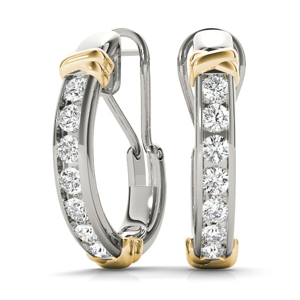 Lab Diamond J-Hoop Earrings
