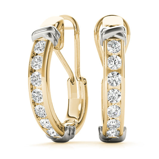 Lab Diamond J-Hoop Earrings