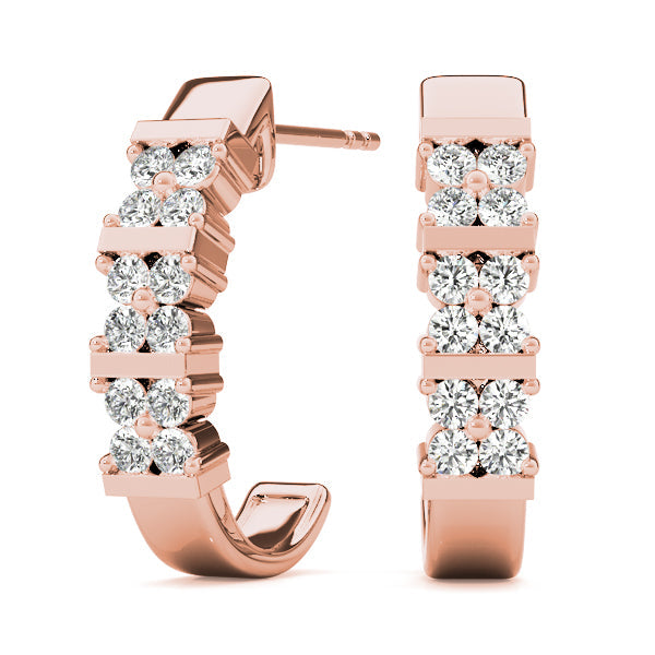 Lab Diamond J-Hoop Earrings