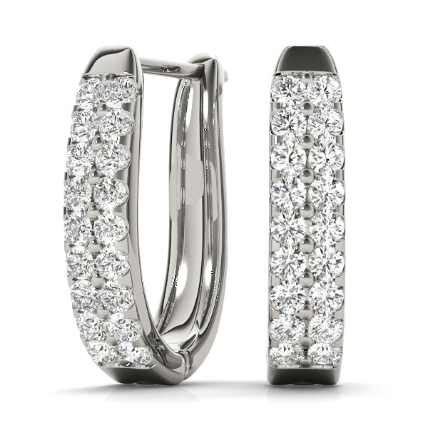 Lab Diamond J-Hoop Earrings