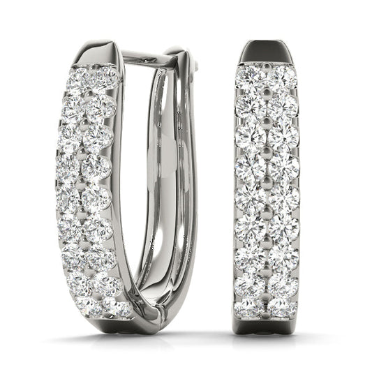 Lab Diamond J-Hoop Earrings