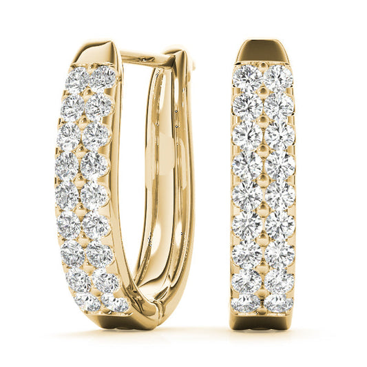 Lab Diamond J-Hoop Earrings