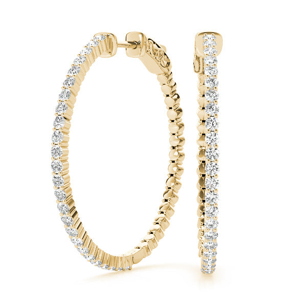 Round Lab Grown Diamond  Hoop Earrings