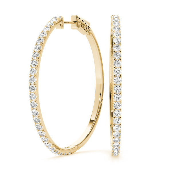 Round Lab Grown Diamond  Hoop Earrings