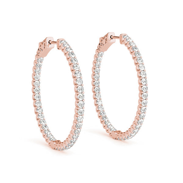 Lab Diamond Inside Out Hoop Earrings