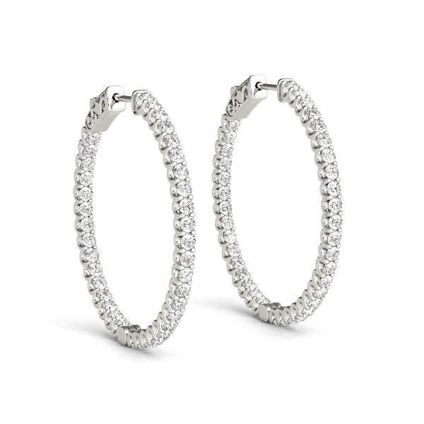 Lab Diamond Inside Out Hoop Earrings