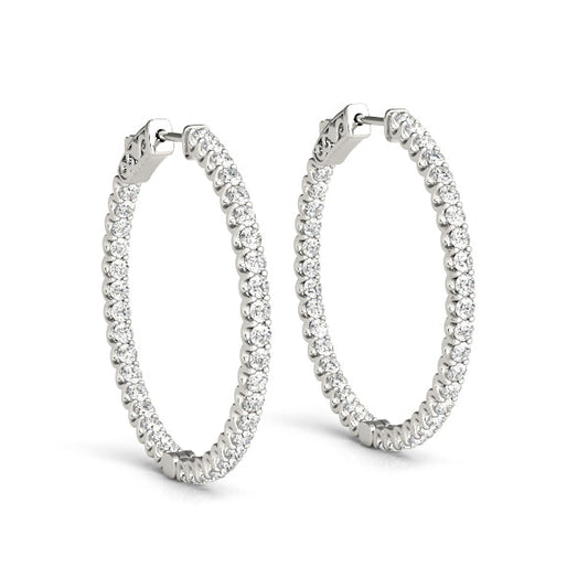 Lab Diamond Inside Out Hoop Earrings