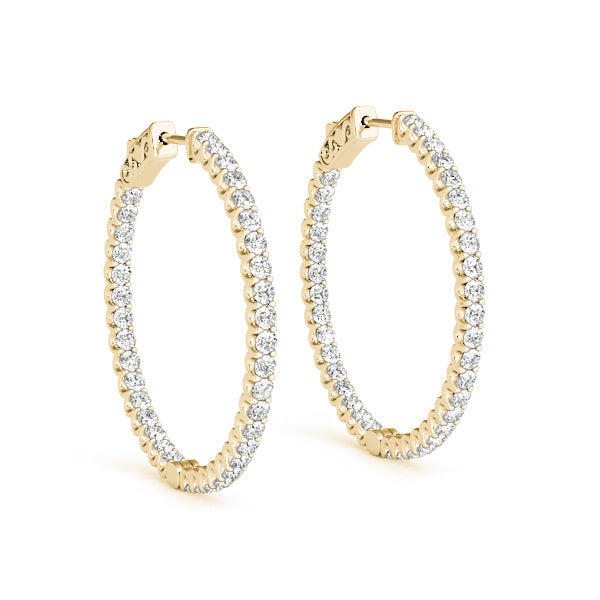Lab Diamond Inside Out Hoop Earrings