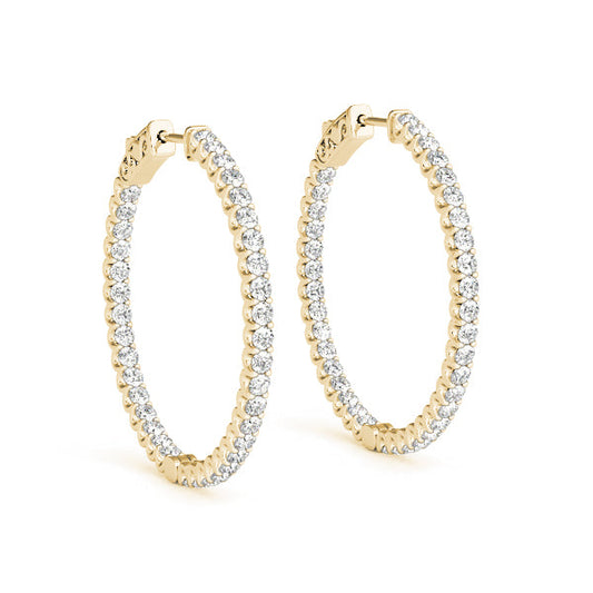 Lab Diamond Inside Out Hoop Earrings
