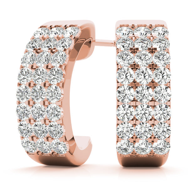 Lab Diamond J-Hoop Earrings