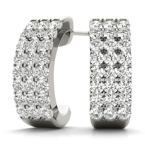 Lab Diamond J-Hoop Earrings
